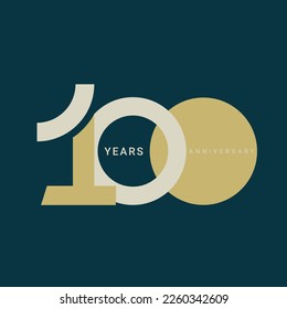 100, 100th anniversary logo, Golden Color, 100 years for birthday, invitation, wedding, jubilee and greeting card illustration.