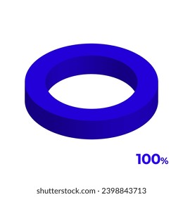 100 3d donut pie chart illustration eps vector 