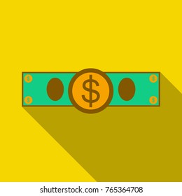 100, 50 Dollar Banknotes. Bill one hundred, fifty dollars. Suitable for discount cards, leaflet, coupon, flyer, vouchers. Vector, flat style. American president Franklin, Grant. Horizontal.