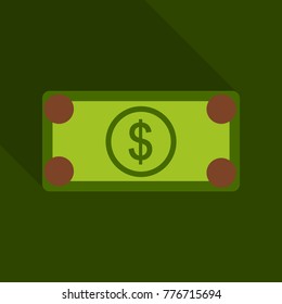 100, 50 Dollar Banknotes. Bill one hundred, fifty dollars. Suitable for discount cards, leaflet, coupon, flyer, vouchers. Vector, flat style. American president Franklin, Grant. Horizontal.