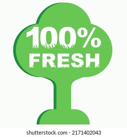 100% 6everyday graphic label or sticker on white background, vector design illustration. Suitable for product label