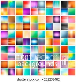 100 abstratos coloridos suaves e desfocados vetoriais para design