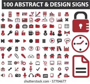 100 abstract & design signs. vector
