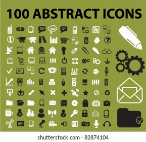100 abstract icons, signs, vector illustrations