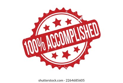 100% Accomplished rubber grunge stamp seal vector