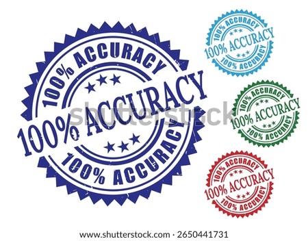 100% Accuracy Guarantee Certified Seal Graphic for Business Branding
