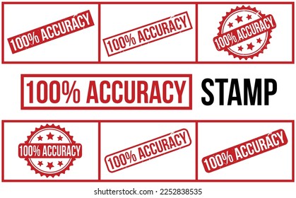 100% Accuracy Rubber Stamp Set Vector