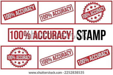 100% Accuracy Rubber Stamp Set Vector