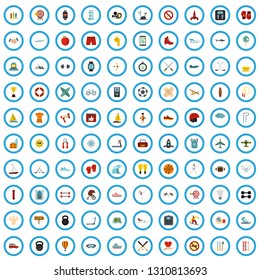 100 activity icons set in flat style for any design vector illustration