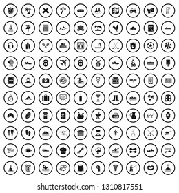 100 activity icons set in simple style for any design vector illustration