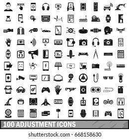 100 adjustment icons set in simple style for any design vector illustration