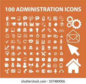 100 iconos de administración, vector