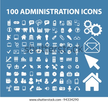 100 administration icons, vector