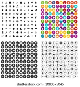 100 agricultural exhibition icons set vector in 4 variant for any web design isolated on white