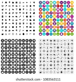 100 agricultural operation icons set vector in 4 variant for any web design isolated on white