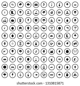 100 agriculture icons set in simple style for any design vector illustration