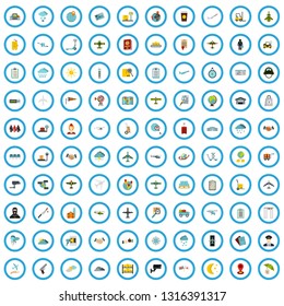 100 airlines icons set in flat style for any design vector illustration