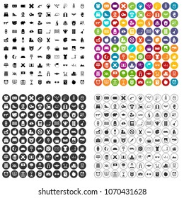 100 alarm clock icons set vector in 4 variant for any web design isolated on white