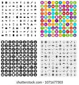 100 alcohol icons set vector in 4 variant for any web design isolated on white