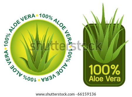 100% Aloe Vera Seals in vectors