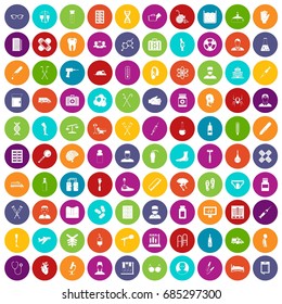 100 ambulance icons set color