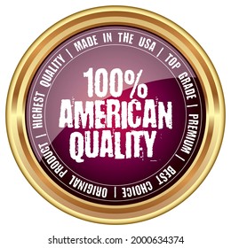 100% de calidad norteamericana. Tarjeta vectorial.