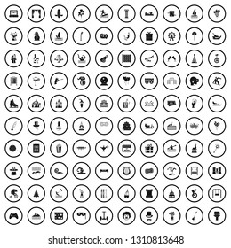 100 amusement icons set in simple style for any design vector illustration