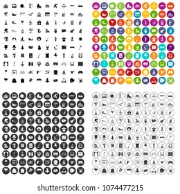 100 amusement icons set vector in 4 variant for any web design isolated on white