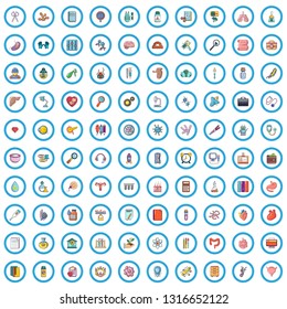 100 analysis icons set in cartoon style for any design vector illustration