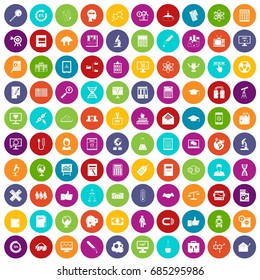 100 analytics icons set color