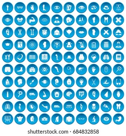 100 anatomy icons set blue