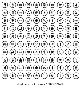 100 anatomy icons set in simple style for any design vector illustration
