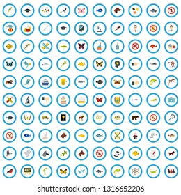 100 animal examination icons set in flat style for any design vector illustration