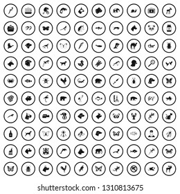 100 animals icons set in simple style for any design vector illustration
