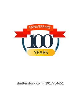 Plantilla de celebración del 100 aniversario ilustración de diseño vectorial