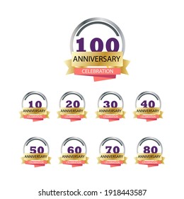 Ilustración de diseño de plantillas vectoriales de celebración de 100 años