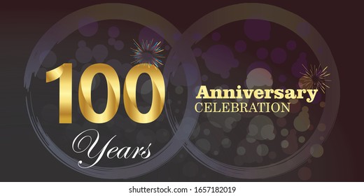 100 anniversary logo vector template. Design for banner, greeting cards or print