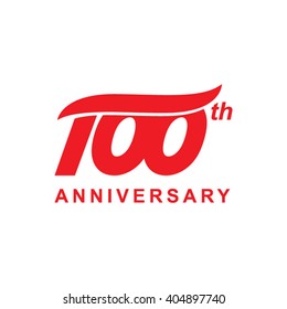 100 anniversary wave logo red