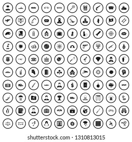 100 antiterrorism icons set in simple style for any design vector illustration