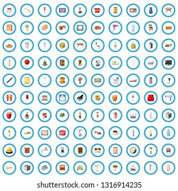 100 apartment icons set in cartoon style for any design vector illustration