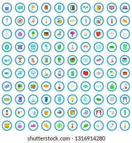 100 apartment icons set in cartoon style for any design vector illustration