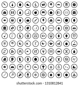 100 apple icons set in simple style for any design vector illustration