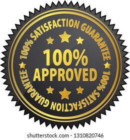 100% Approved label illustration