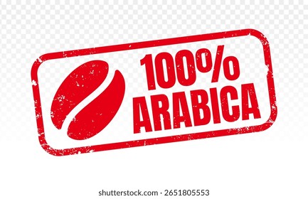 100% arabica coffee stamp for icon, logo, label, seal, tag, sign, symbol, badge, sticker, emblem, banner, badges, labels. Premium coffee blend vector illustration