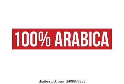 100% Arabica Rubber Stamp Seal Vector