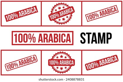 100% Arabica Rubber Stempel Set Vektor