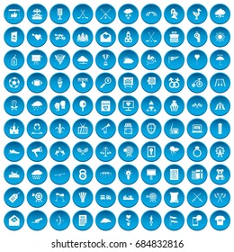 100 arrow icons set blue