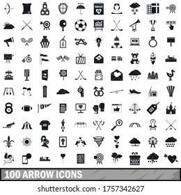 100 arrow icons set in simple style for any design vector illustration