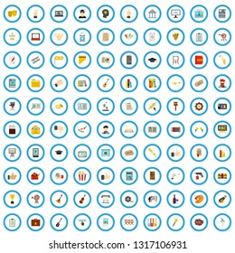 100 art essay icons set in flat style for any design vector illustration