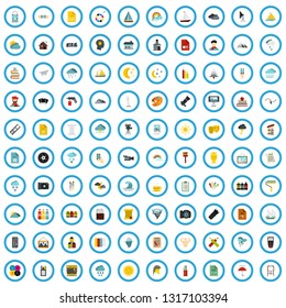 100 artistic icons set in flat style for any design vector illustration